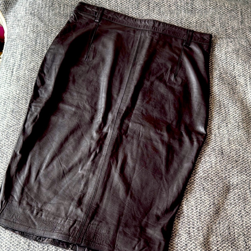 One Teaspoon leather midi pencil skirt